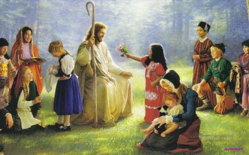 草原のキリストと子供たち Oil Paintings